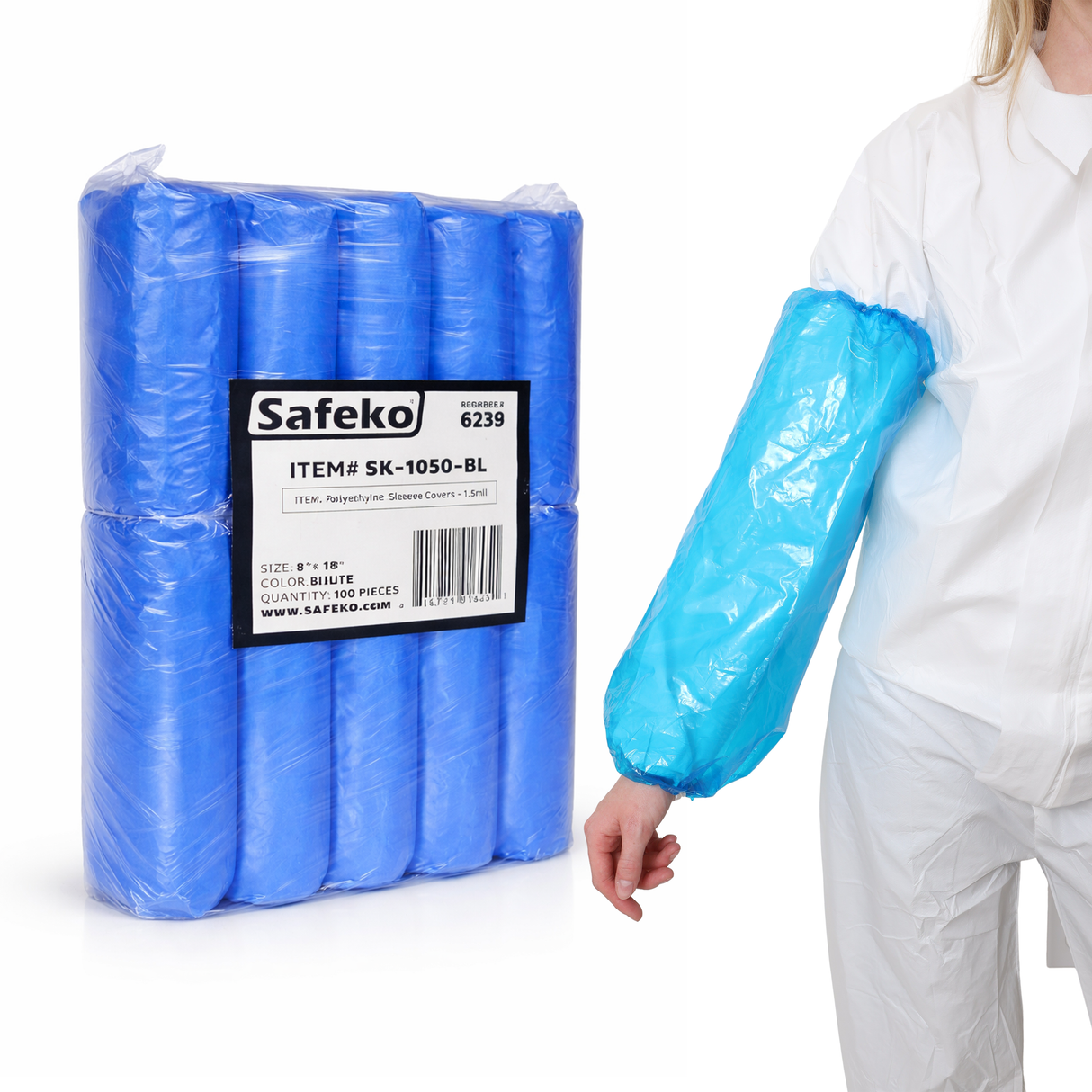 SAFEKO® Disposable Polyethylene Sleeve Covers – 1.5 Mil – Waterproof Protection