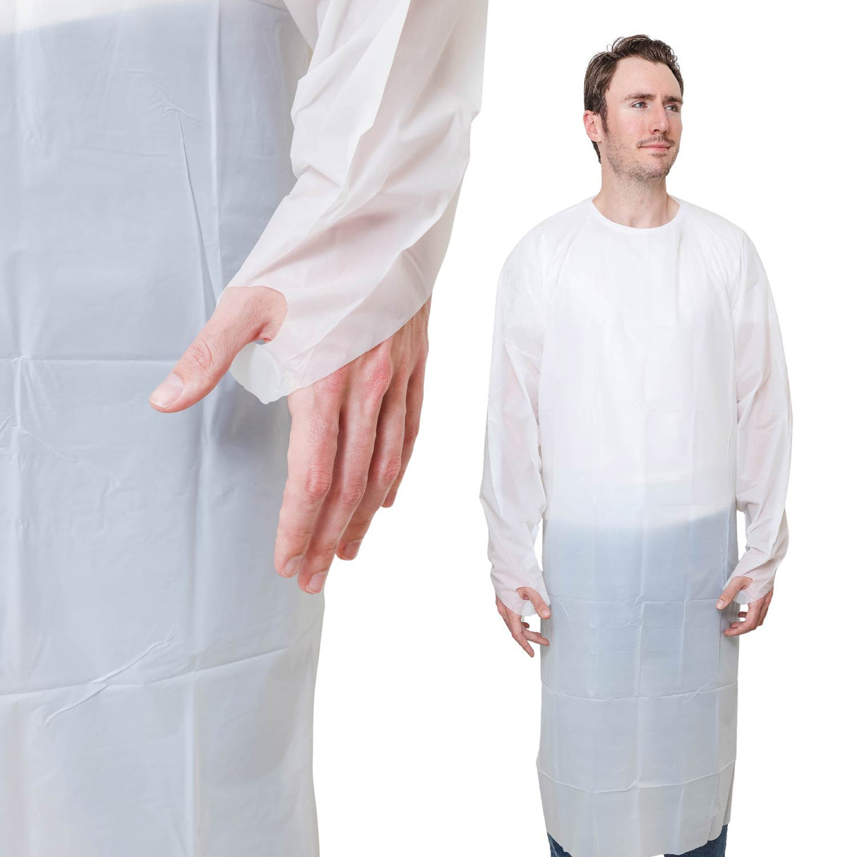 Disposable Isolation Gowns with Thumb Loops