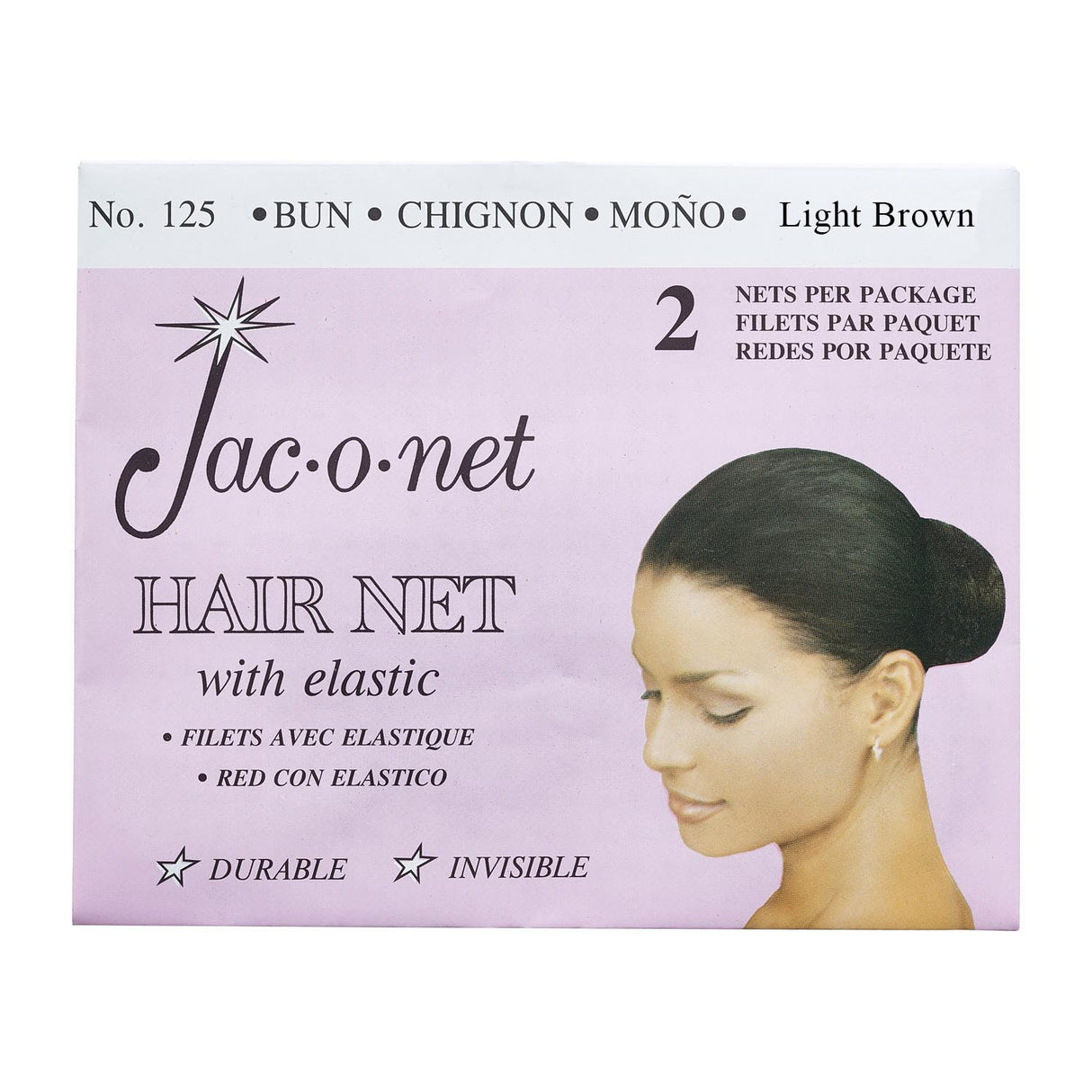 Jac-O-Net Tiny Mesh Hair Net - Bun Size 12 Pack
