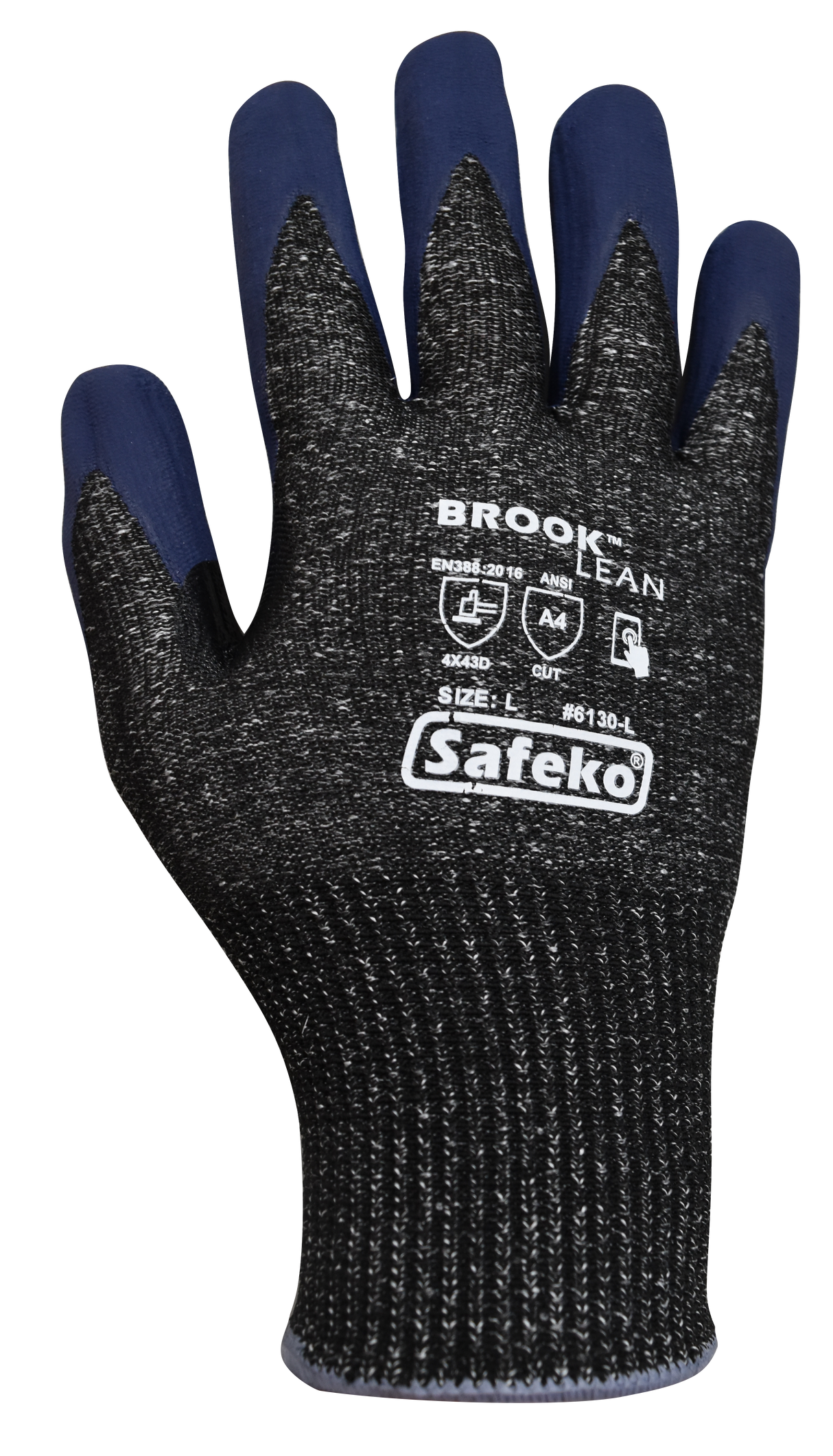 BROOK LEAN™ - Black Blue Nitrile Palm Gloves- TCT - 12 Pack