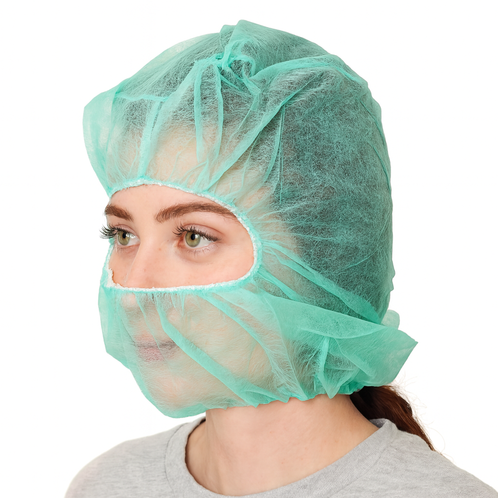 SAFEKO Disposable Non-Woven Hood – Full Head Coverage, Lightweight & Breathable