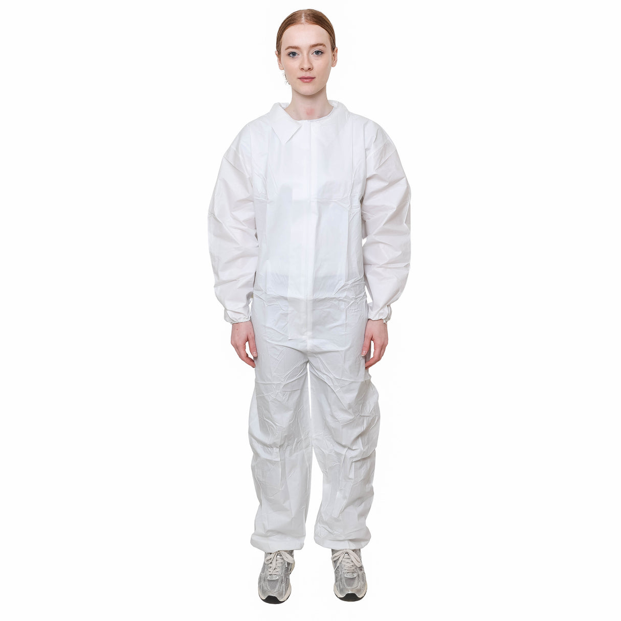 SAFEKO Microporous Disposable Coveralls – White Protective Suit with Elastic Wrists, Ankles & Hood