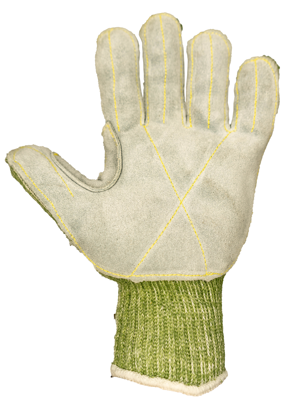Metal Mauler™ - Heavyweight Green Leather Palm Gloves - TC