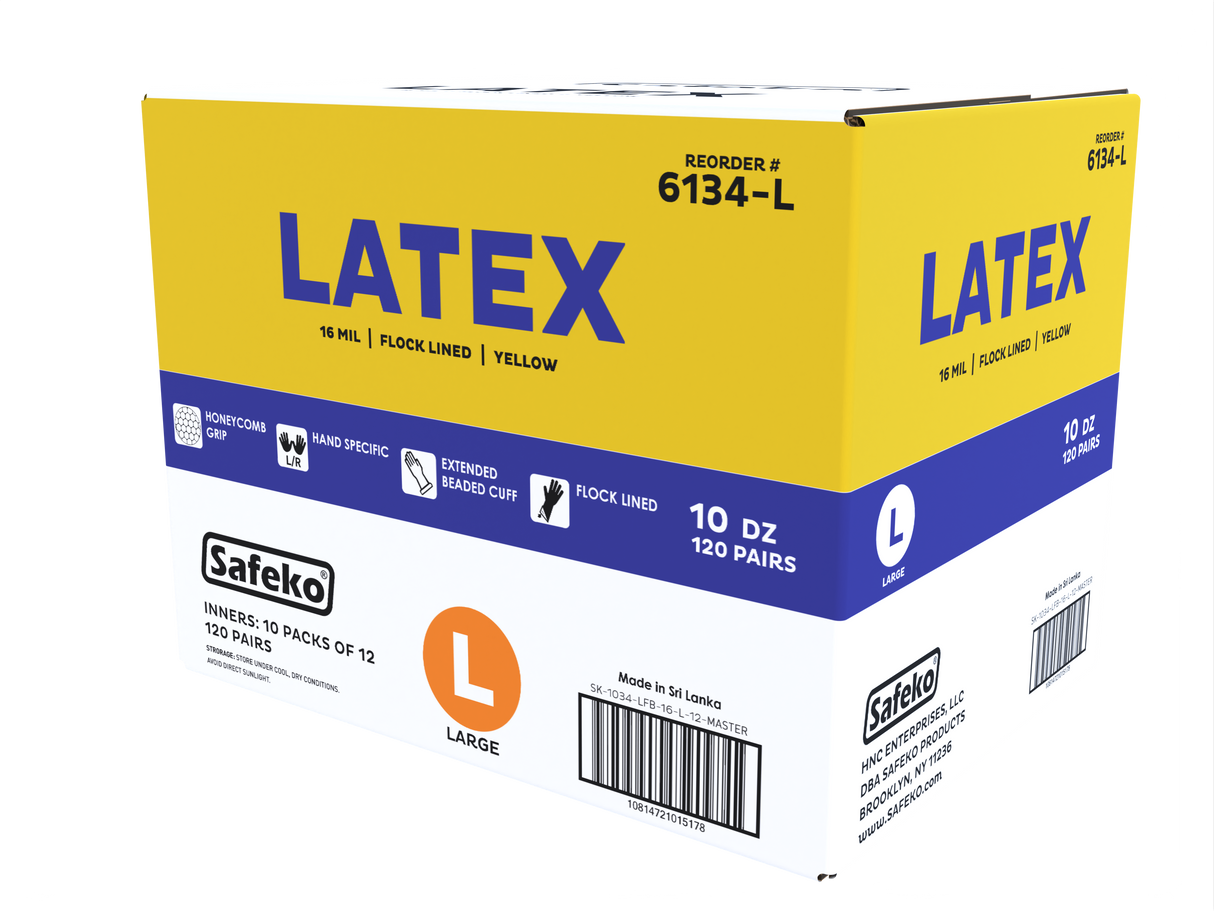 Safeko - Latex Flock Line 16 MIL Beaded Cuff