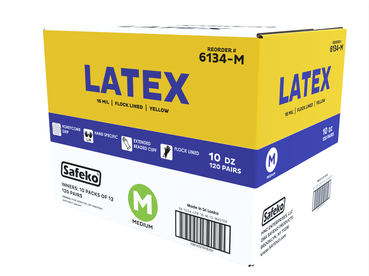 Safeko - Latex Flock Line 16 MIL Beaded Cuff