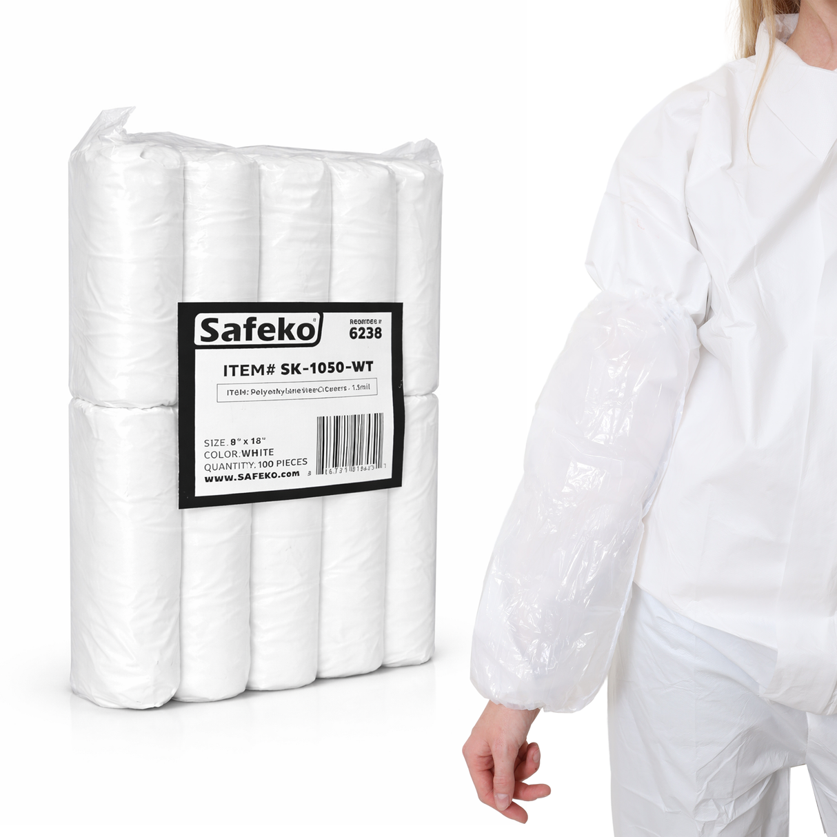 SAFEKO® Disposable Polyethylene Sleeve Covers – 1.5 Mil – Waterproof Protection