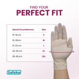 SAFEKO Latex Exam Gloves – Powder-Free Disposable Gloves, Natural Color, Flexible Fit for Food Service, Cleaning, Medical & General Use