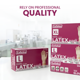 SAFEKO Latex Exam Gloves – Powder-Free Disposable Gloves, Natural Color, Flexible Fit for Food Service, Cleaning, Medical & General Use