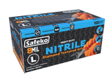 Safeko 8 Mil Diamond Textured Grip Nitrile Gloves – Heavy Duty Industrial Disposable Gloves, Powder Free, Latex Free
