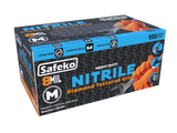 Safeko 8 Mil Diamond Textured Grip Nitrile Gloves – Heavy Duty Industrial Disposable Gloves, Powder Free, Latex Free