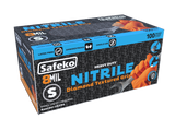 Safeko 8 Mil Diamond Textured Grip Nitrile Gloves – Heavy Duty Industrial Disposable Gloves, Powder Free, Latex Free