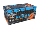 Safeko 8 Mil Diamond Textured Grip Nitrile Gloves – Heavy Duty Industrial Disposable Gloves, Powder Free, Latex Free