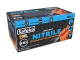 Safeko 8 Mil Diamond Textured Grip Nitrile Gloves – Heavy Duty Industrial Disposable Gloves, Powder Free, Latex Free