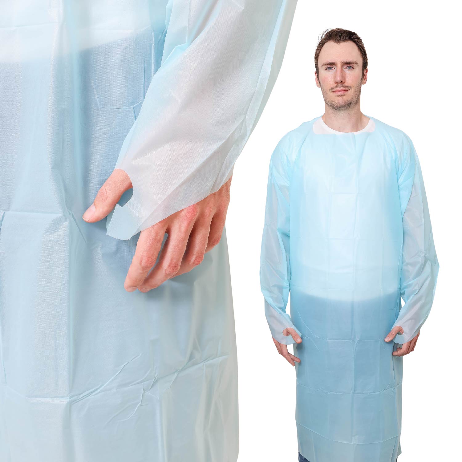 Disposable Isolation Gowns with Thumb Loops
