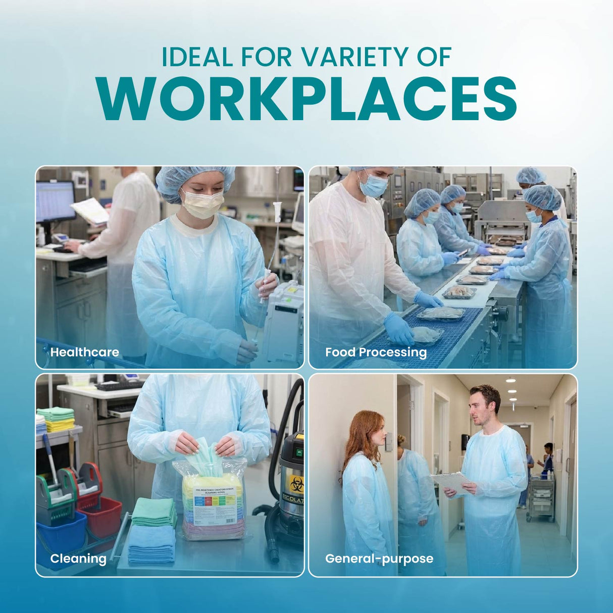 Disposable Isolation Gowns with Thumb Loops