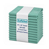 Microfiber Cleaning Towels – 300 GSM, Low-Lint, 16 x 16 Inch, 12 Pack