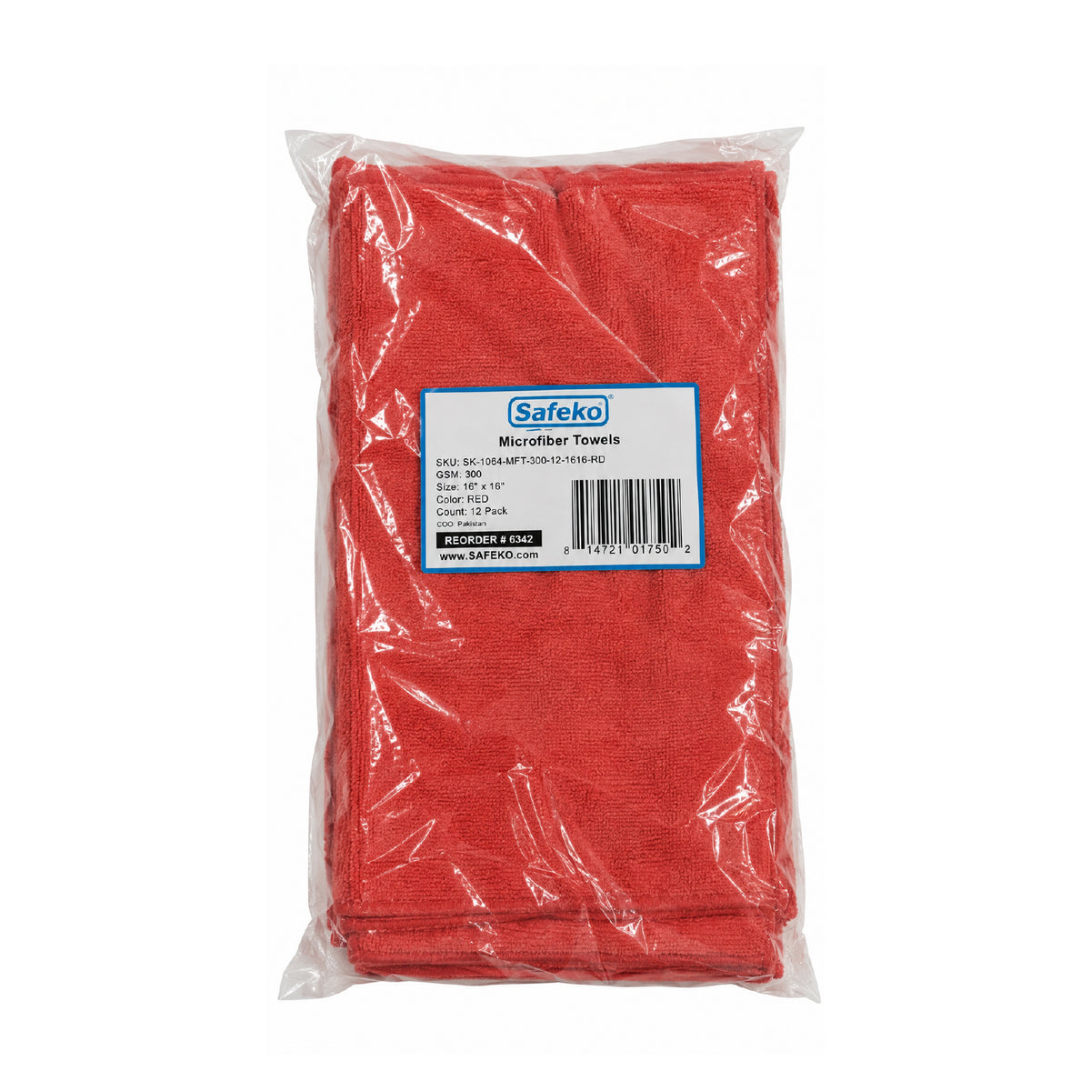 Microfiber Cleaning Towels – 300 GSM, Low-Lint, 16 x 16 Inch, 12 Pack