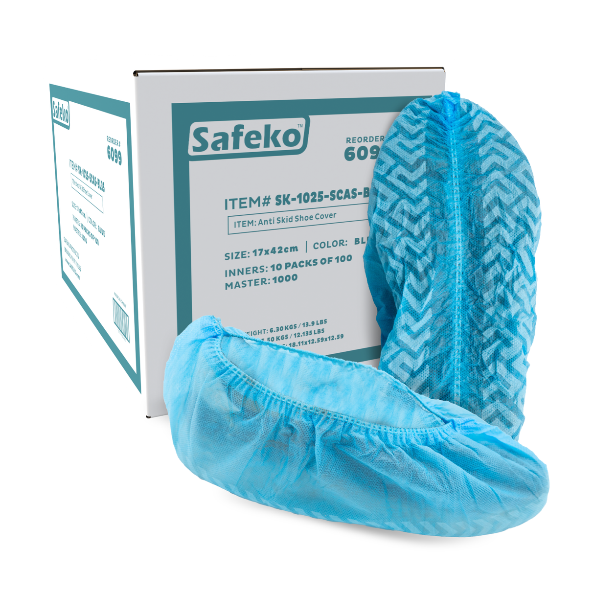 Safeko - Shoe Cover - Anti-Skid with sole elastic - Blue - Black - 35GSM