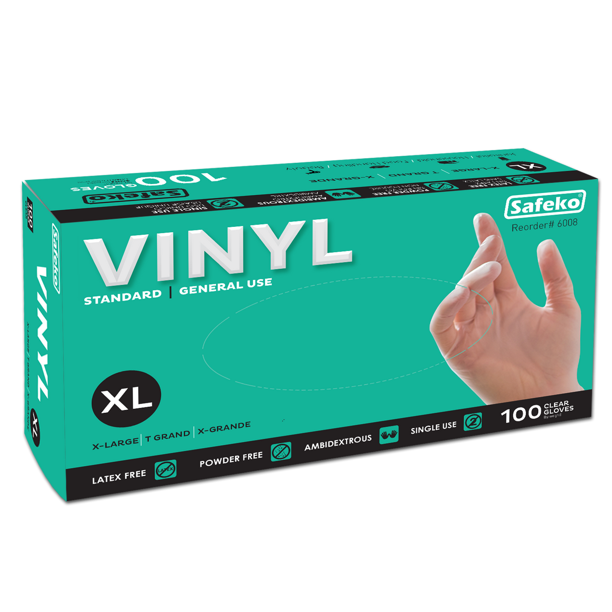 Safeko - Vinyl Industrial Glove - Powder Free - 4.0G