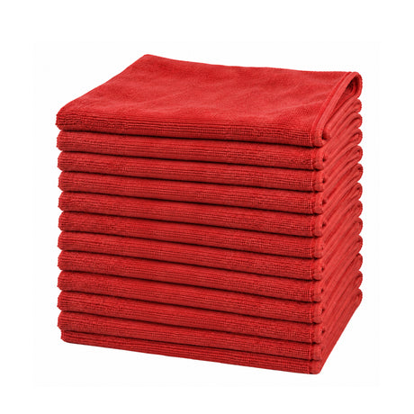Microfiber Cleaning Towels – 300 GSM, Low-Lint, 16 x 16 Inch, 12 Pack