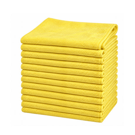 Microfiber Cleaning Towels – 300 GSM, Low-Lint, 16 x 16 Inch, 12 Pack