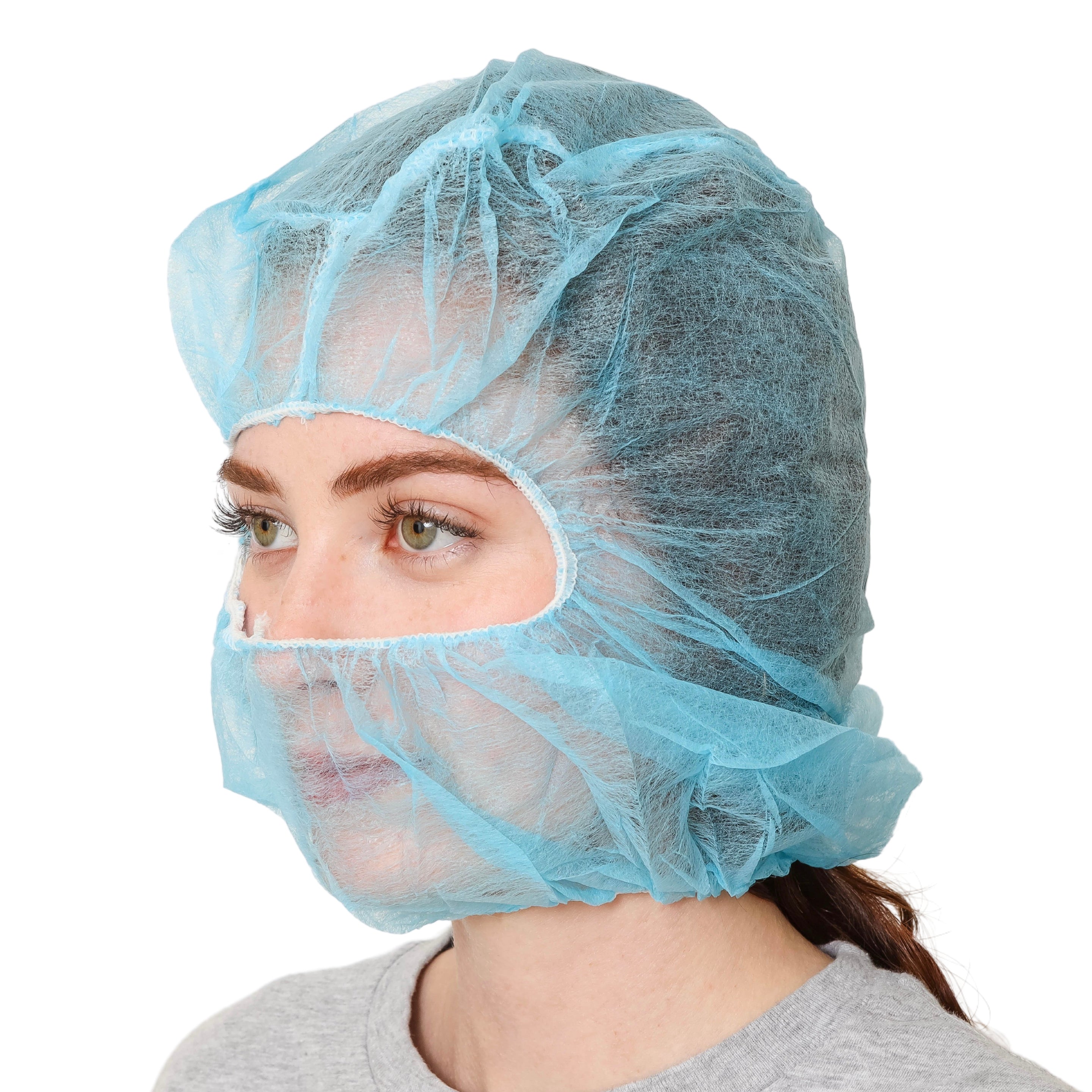 SAFEKO Disposable Non-Woven Hood – Full Head Coverage, Lightweight & B