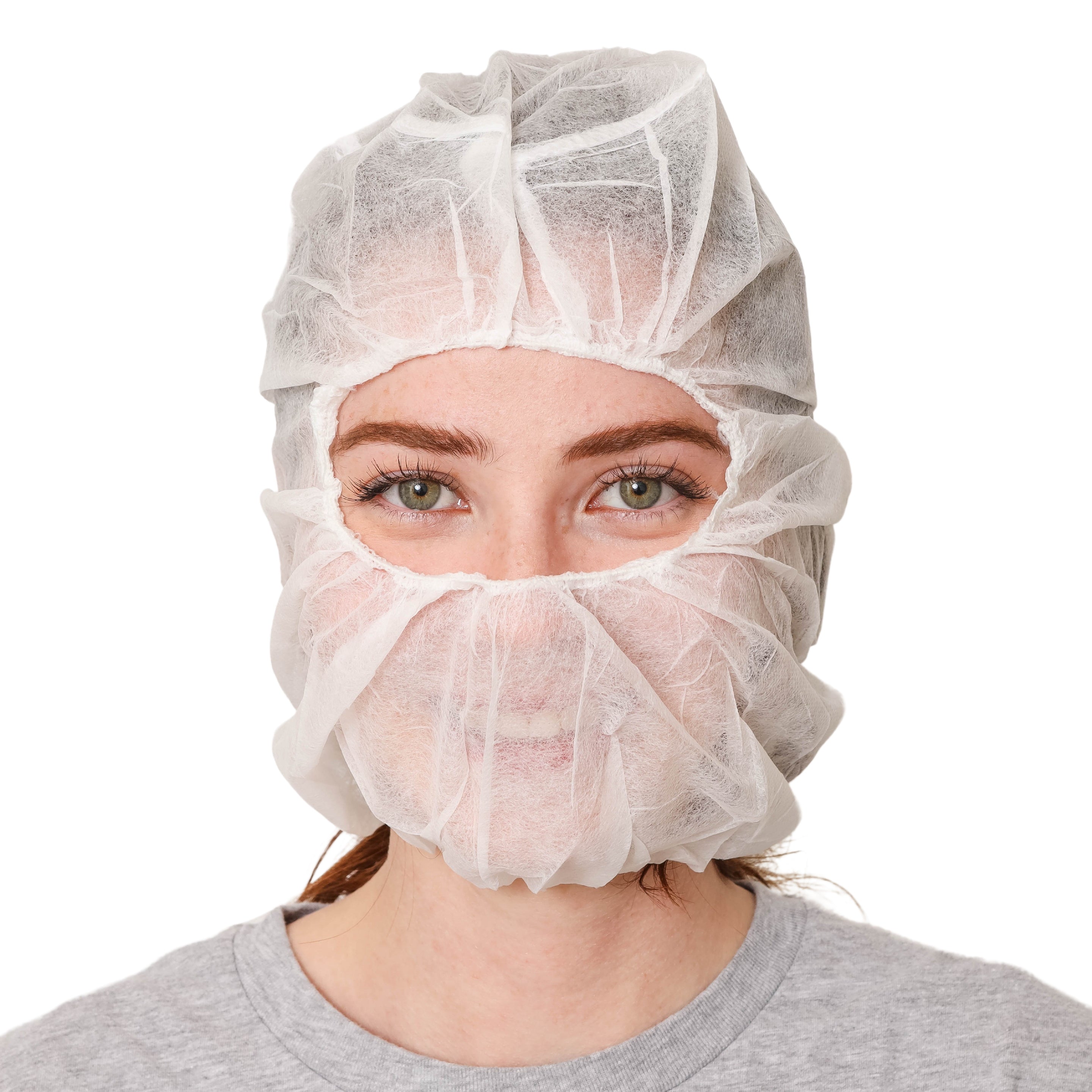 SAFEKO Disposable Non-Woven Hood – Full Head Coverage, Lightweight & B