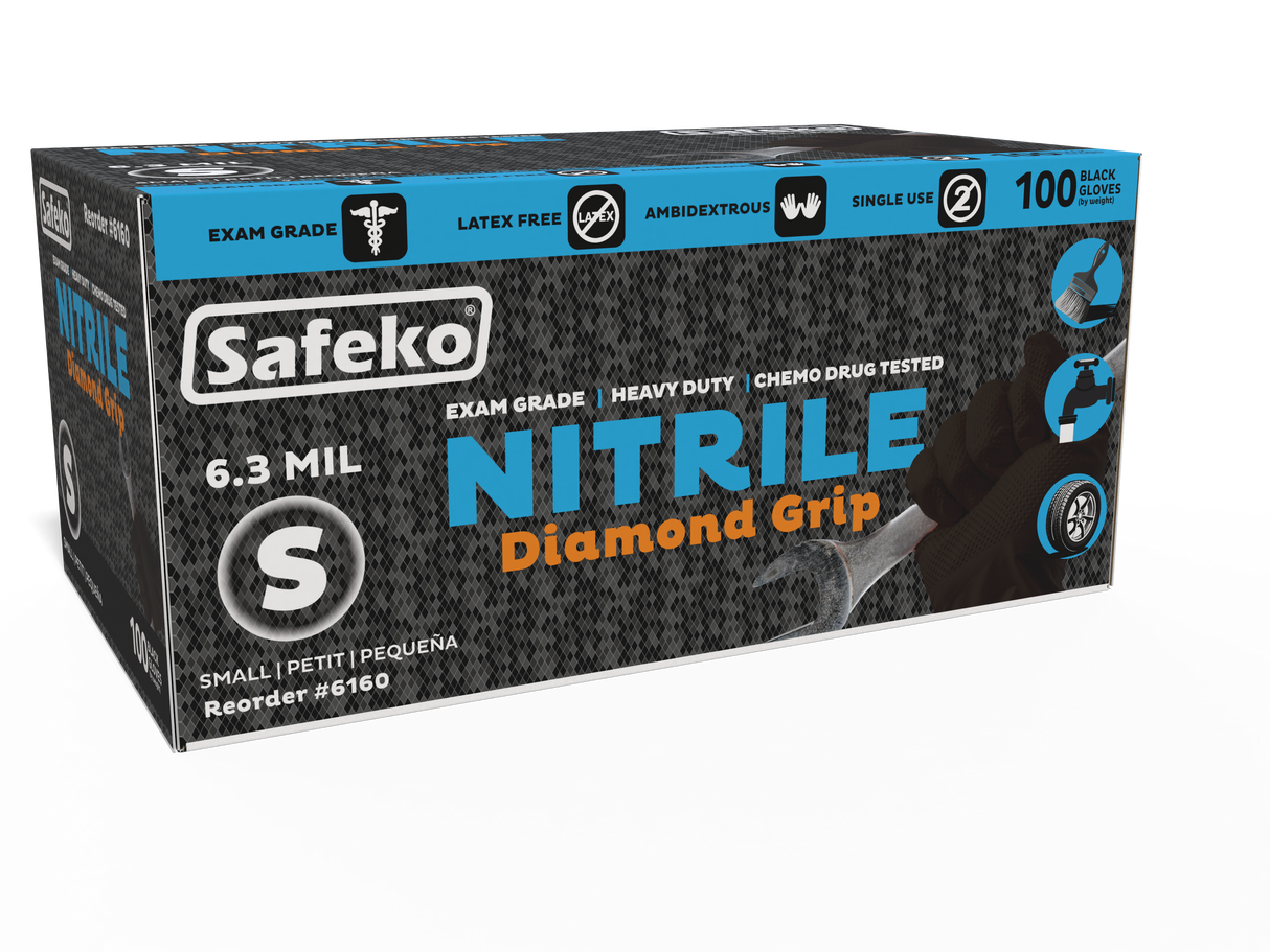 Nitrile Examination Diamond Textured Grip Glove - 6.3 Mil