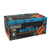 Safeko 8 Mil Diamond Textured Grip Nitrile Gloves – Heavy Duty Industrial Disposable Gloves, Powder Free, Latex Free