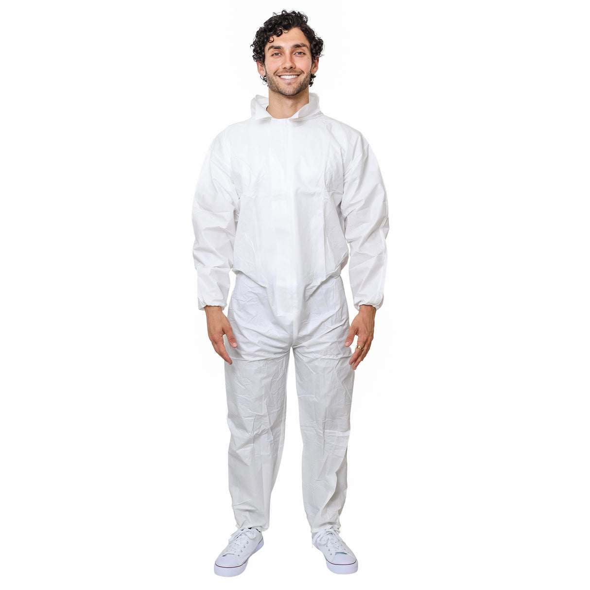 SAFEKO Microporous Disposable Coveralls – White Protective Suit with Elastic Wrists, Ankles & Hood