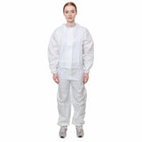 SAFEKO Microporous Disposable Coveralls – White Protective Suit with Elastic Wrists, Ankles & Hood