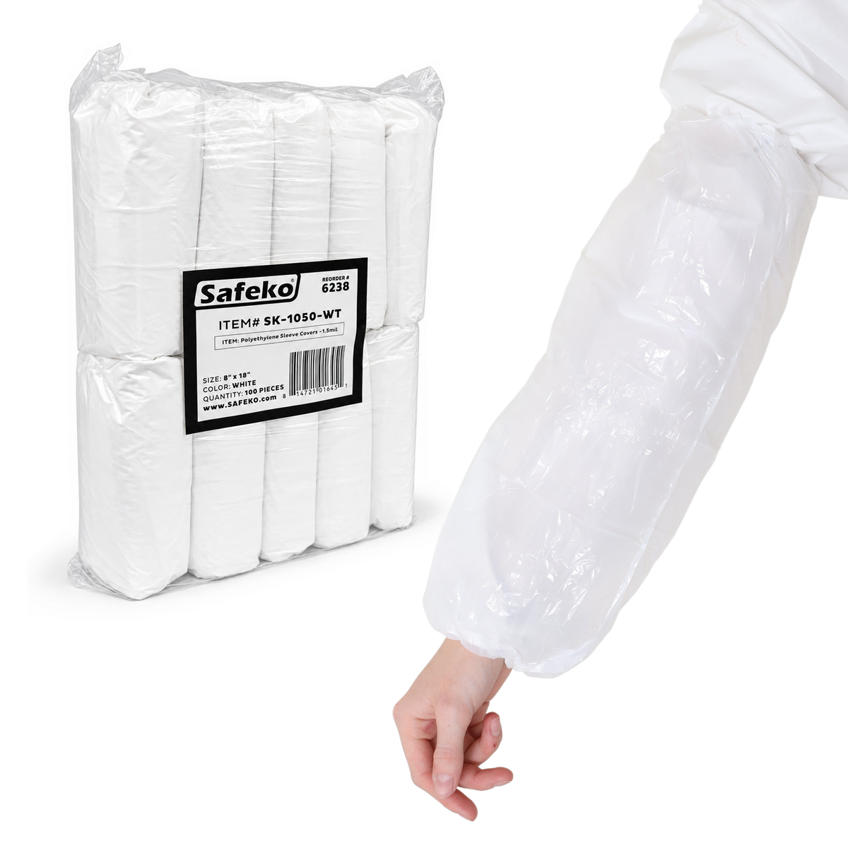 SAFEKO® Disposable Polyethylene Sleeve Covers – 1.5 Mil – Waterproof Protection