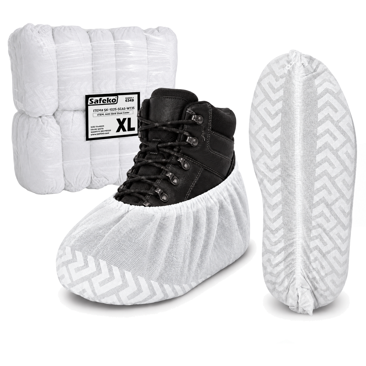Safeko - Shoe Cover - Anti-Skid with sole elastic - Blue - Black - 35GSM