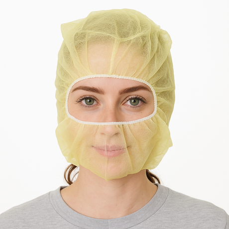 SAFEKO Disposable Non-Woven Hood – Full Head Coverage, Lightweight & Breathable