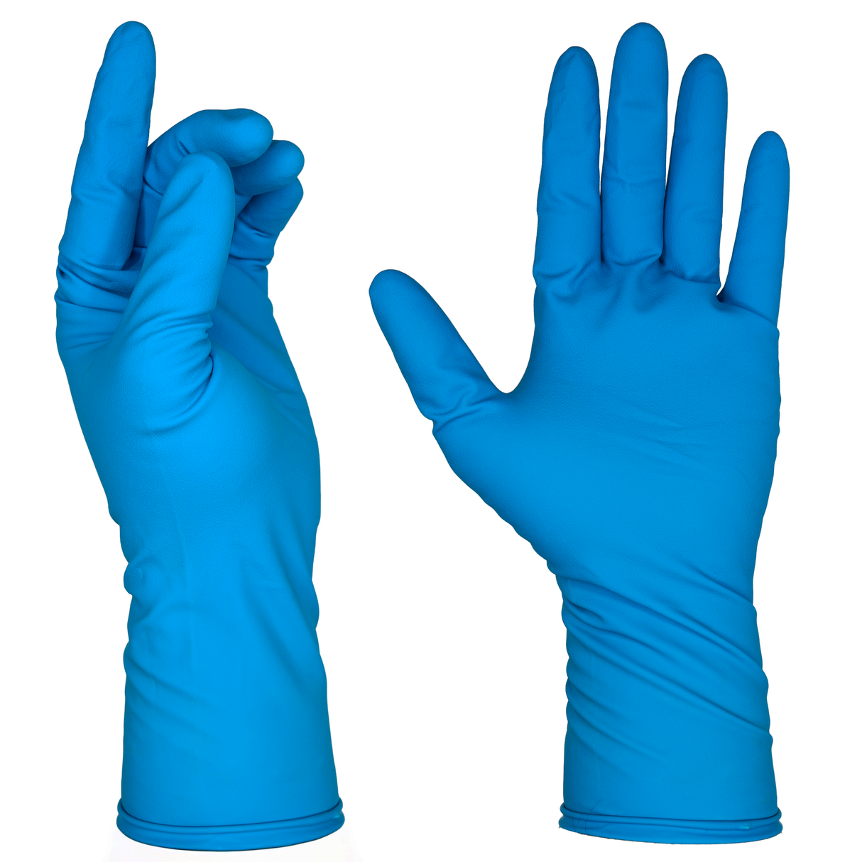 SAFEKO 14 Mil Blue Latex Disposable Gloves | Extended Cuff, Powder-Free, Textured Grip | Heavy-Duty Industrial Gloves for Mechanics, Janitorial, Medical & Cleaning